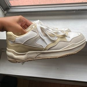 Bershka Cream and White Sneakers